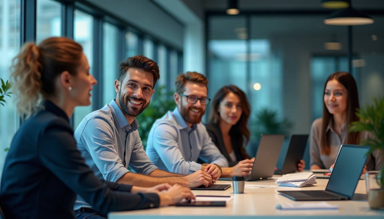 Interview panel reviewing a structured candidate assessment